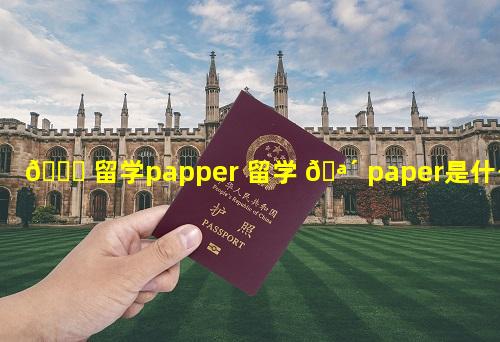 🐘 留学papper 留学 🪴 paper是什么意思